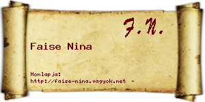 Faise Nina névjegykártya